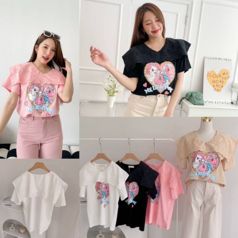 รวมงานเซลลออก200เสื้อแต่งระบายลายฉลุงานเเพทตินั่มป้ายMiss.manta