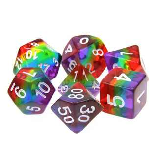 Rainbow Arcana Dice Set of 7 | ลูกเต๋า Dice For DnD D&amp;D MTG RPG TRPG เกมกระดาน บอร์ดเกม Game ไพ่ทาโรต์ Magic เมจิก