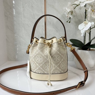 TORY BURCH T MONOGRAM JACQUARD BUCKET BAG