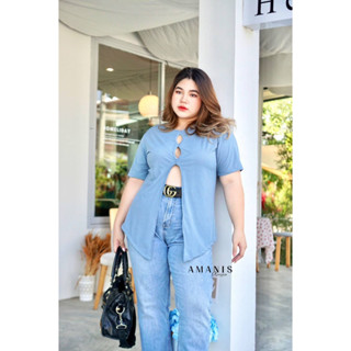 🔥Plussize🔥เสื้อคนอ้วน🔥 Freesize 38-48