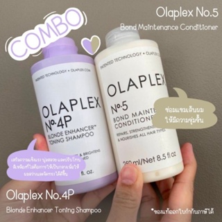 🌼🌻Duo set🌻🌼OLAPLEX No.4P BLONDE ENHANCER Toning Shampoo และ olaplex no.5