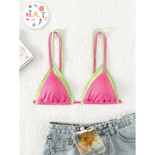 🌈บิกินีท็อปBikini Top แบบสองชั้นเนื้อกากเพชร ใส่ไปทะเล เกร๋มากก สีสุดปังทั้ง 4 สี ปังX2เมื่อซื้อคู่กับกระโปรงไหมพรมซีทรู