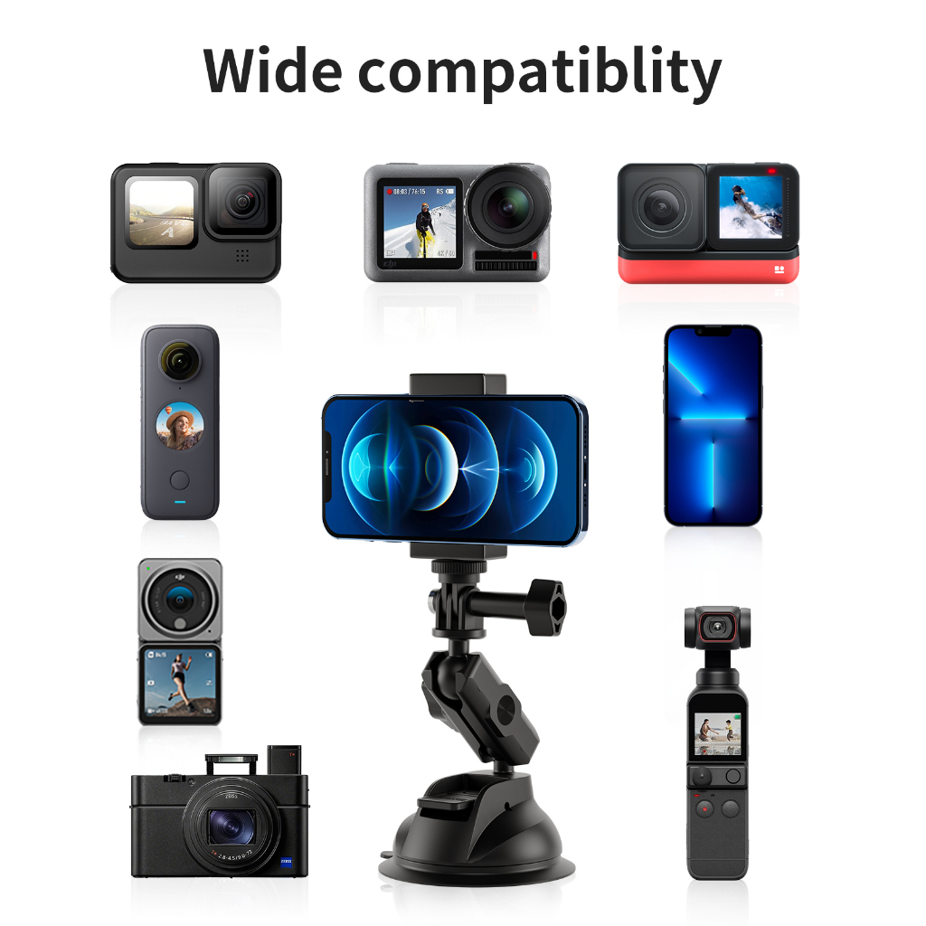 TELESIN General Power Suction Cup  Mount SUC-012 ขาตั้งกล้องแบบดูดกระจก ใช้ร่วมกับกล้องแอคชั่นและมือถือได้