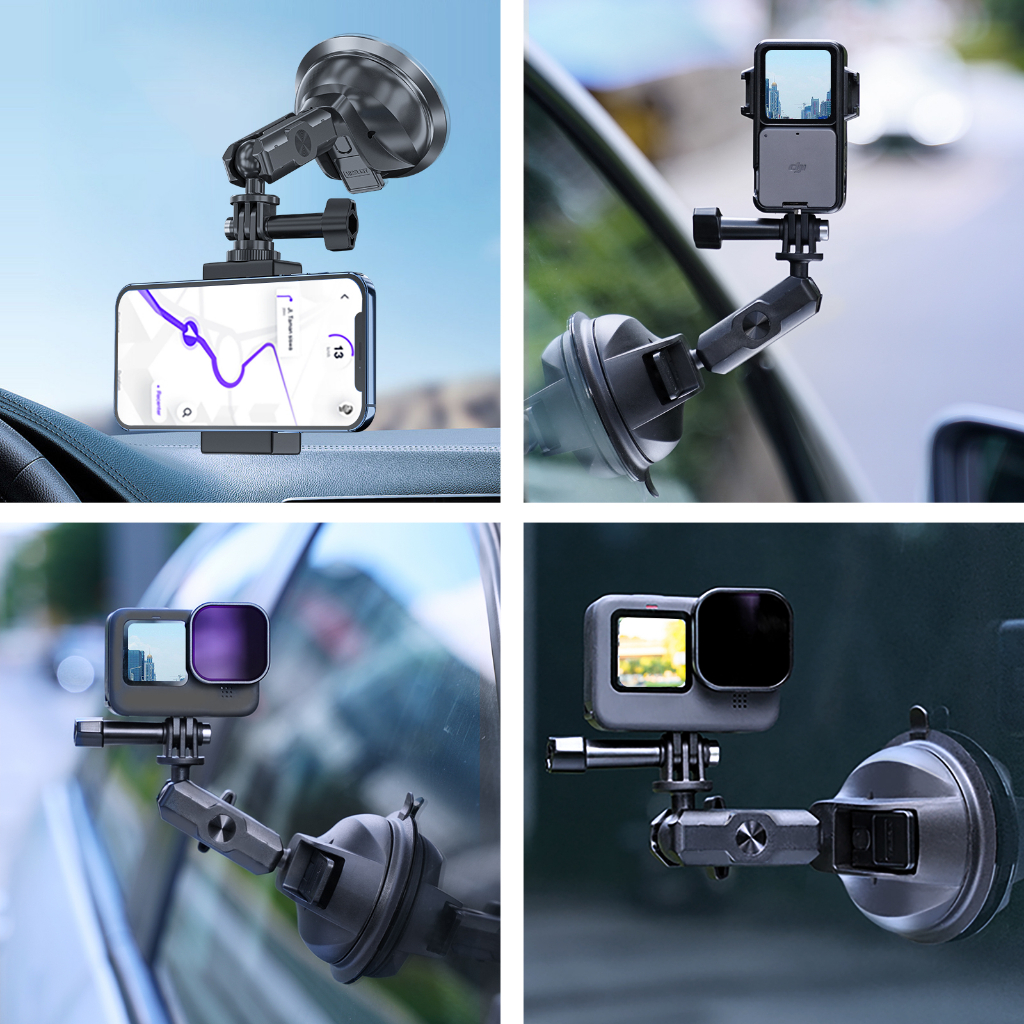 TELESIN General Power Suction Cup  Mount SUC-012 ขาตั้งกล้องแบบดูดกระจก ใช้ร่วมกับกล้องแอคชั่นและมือถือได้