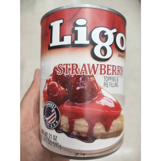 Ligo Strawberry Topping Pie Filling สตรอเบอร์รี่ กวน สำหรับสอดไส้พาย 595 กรัม