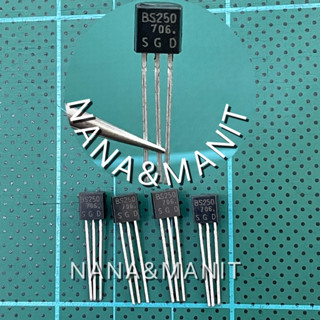 BS250 P-FET TO-92 180mA 45V แพ็คละ 5ตัว พร้อมส่งจากไทย