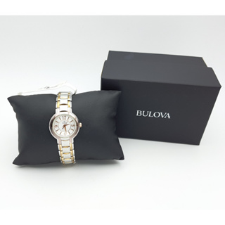 นาฬิกา BULOVA WOMENS 98L153 QUARTZ SILVER DIAL TWO TONE พร้อมกล่อง (สภาพดี)