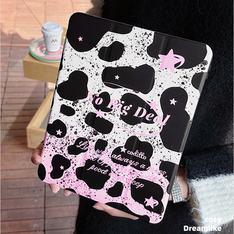 ส่งจากไท cow star นม ดาว อะคริลิค เคส iPad 10.2 Gen10 9 8 2022 เคสไอแพด2021 Air4 5 10.9 11pro Case พร้อมช่องเสียบปากกา