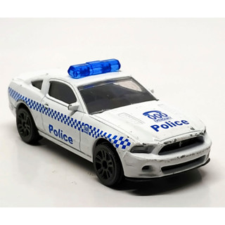 รถเหล็กมาจอเร็ต Majorette Ford Mustang - Police 000 สีขาว ขนาด 1/64 ยาว 8 cm มือสอง #001