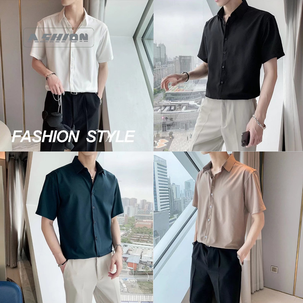 EASHION🔥พร้อมส่ง🔥COD เสื้อแขนสั้น แฟชั่นฤดูร้อน สําหรับผู้ชายM L XL 2XL 3XL ผ้านิ่ม ใส่สบาย ยับยากไม