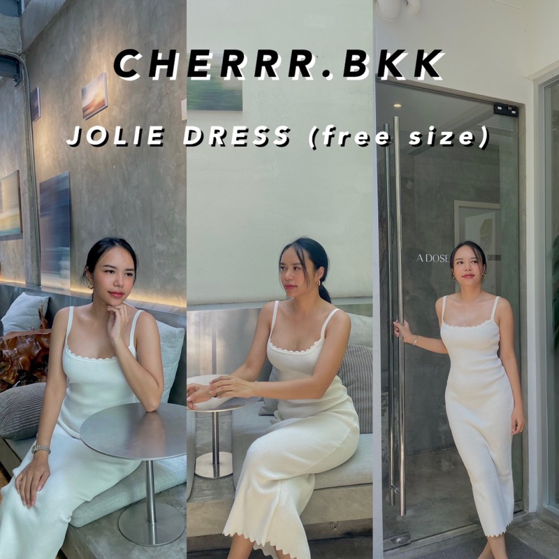 พร้อมส่งทุกสี CHERRR.BKK | JOLIE DRESS เดรสสายเดี่ยว เข้ารูป ใส่แล้วหุ่นดีม๊ากกกกกก