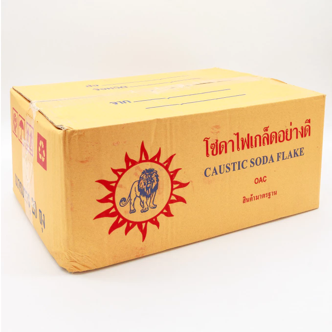 โซดาไฟ เกล็ด ตราสิงห์อย่างดี โซดาไฟ (ยกลัง บรรจุ20ห่อ 20กิโลกรัม)