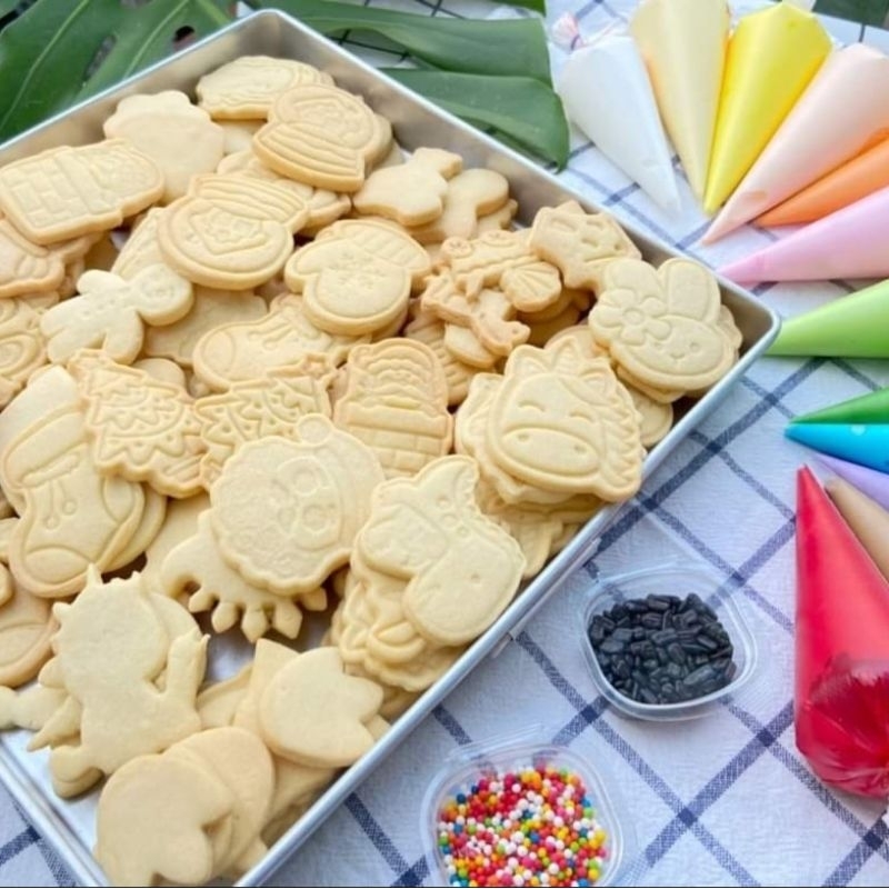 คุกกี้เนยสด แยกชิ้น ไว้แต่งหน้าด้วยรอยัลไอซิ่ง DIY Cookies​
