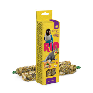 RIO Sticks for parakeets with honey and nuts ขนมนก สำหรับนกแก้วขนาดเล็ก รสน้ำผึ้งและถั่ว (75g. x 2แท่ง)