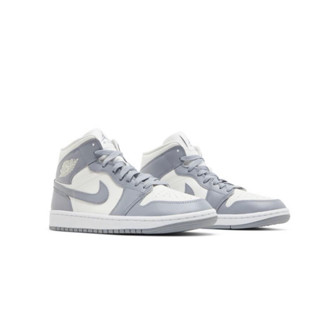 ( พร้อมส่ง ของแท้ 100%) AIR JORDAN 1 MID STEALTH SAIL GREY (W)