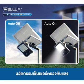WELLUX โคมไฟฟลัดไลท์พลังงานแสงอาทิตย์ 50W 100W 200W 300W 400W 500W แสงขาว แสงวอร์ม LED Solar Floodlight