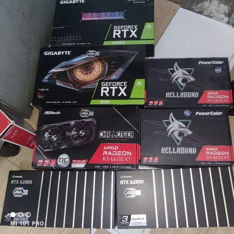 RTX 3080,RTX A2000 6G,RTX 3060 TI,RX 6600 XT