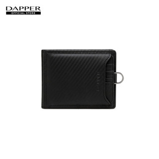 DAPPER กระเป๋าสตางค์ Carbon Fiber Drawer Tri-fold Wallet หนังแท้ สีดำ (BWMB1/1107CB5)