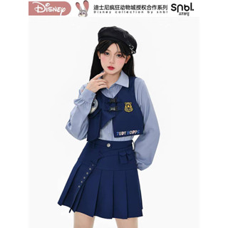 Snbl x Disney ชุดตำรวจ JUDY Zootopia เสื้อเชิ้ต กระโปรง เสื้อกั๊ก จูดี้ ลิขสิทธิ์แท้