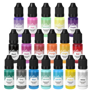 เอสเซนส์สีทึบ สีผสมเรซิ่น สีผสมepoxy ขนาด10ml 18สี SOLID COLORS