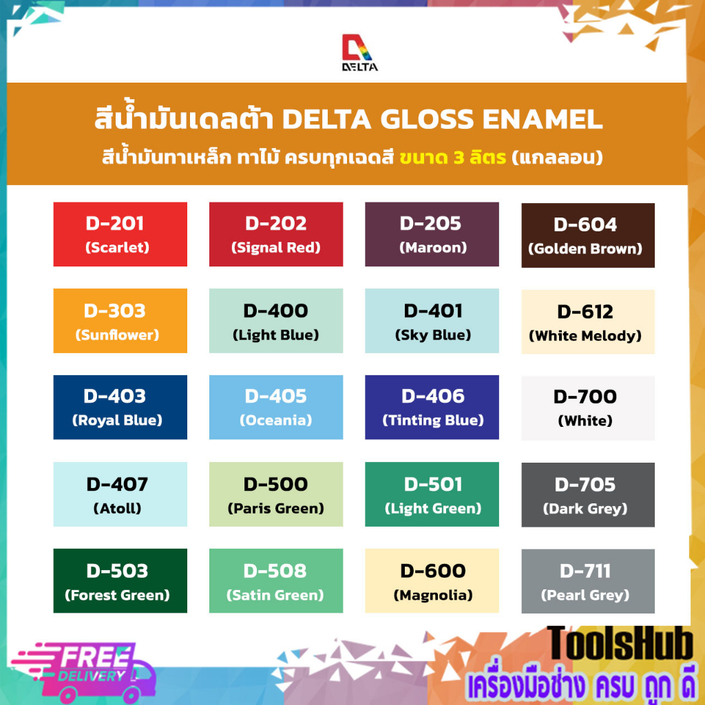 สีน้ำมัน DELTA ขนาด 3 ลิตร - รูปที่ 2