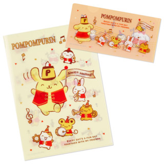 Set แฟ้ม 2 ขนาด ลาย Pompompurin 25th Anniversary (Marching Band) มีขนาด A4 / Ticket Case