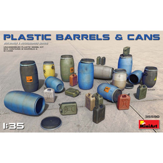 [MiniArt] 1/35 : Plastic Barrels &amp; Cans [MI 35590]