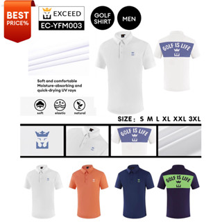 [11GOLF] เสื้อกอล์ฟ ผู้ชาย EXCEED เนื้อผ้าดี ใส่สวย ใส่สบาย มีสีกรม/ สีขาว /สีส้ม รหัสสินค้า EC-YFM003