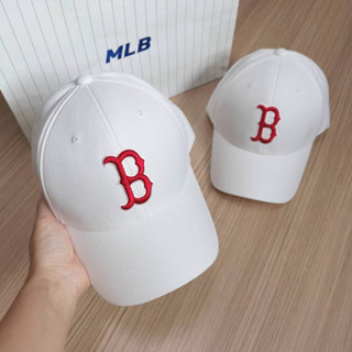 ✴️ แท้ 💯% MLB New Fit Ball Cap หมวกสีขาว logo B สีแดง