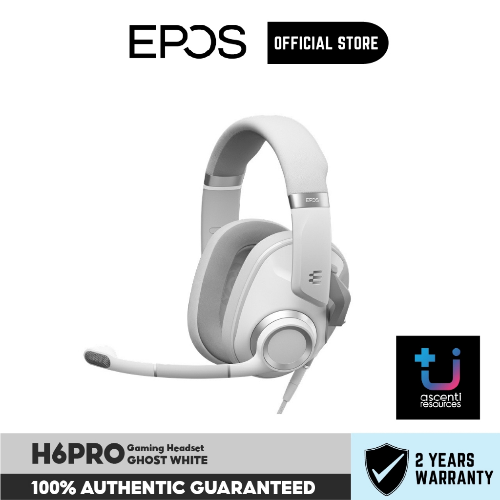 [กดตระกร้าแถมแผ่นรองเม้าส์] EPOS H6PRO (หูฟังเกมมิ่ง) Gaming Headset GHOST WHITE (H6PRO-CLOSED-WH)