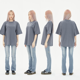 OV03 *NEW* dark gray  เสื้อยืดสีเทาเข้ม Cotton20 Oversize