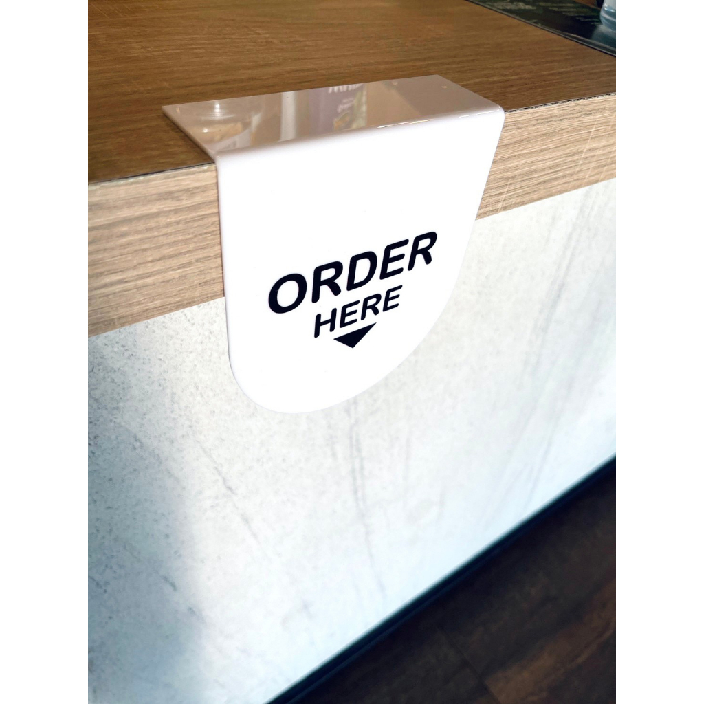 Urbanica ป้ายอะคริลิค  ป้ายติดเคาน์เตอร์บาร์  ป้ายORDER HERE  ป้ายPickup Here  ป้ายติดโต๊ะคาเฟ่น่ารั