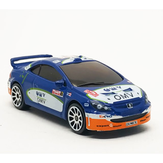 "รถเหล็กมาจอเร็ต Majorette Peugeot 307 WRC - no.7 OMV สีฟ้า ขนาด 1/64 ยาว 8 cm มือสอง #002