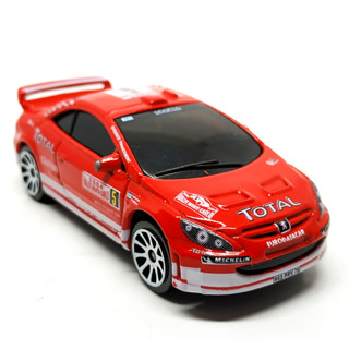 "รถเหล็กมาจอเร็ต Majorette Peugeot 307 WRC no.5 สีแดง ขนาด 1/64 ยาว 8 cm มือสอง #001