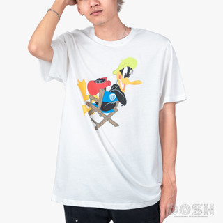 DOSH UNISEX T-SHIRTS WB เสื้อยืดคอกลมแขนสั้น ผู้ชาย-ผู้หญิง FDWAMT5001-OW