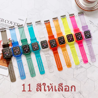 สายนาฬิกาข้อมือ ซิลิโคนนิ่ม แบบใส สําหรับ iWatch 11 10 9 8 7 6 SE 5 4 3 2 1 ขนาด 49mm46มม41มม45มม40มม44 มม42มม38 มม