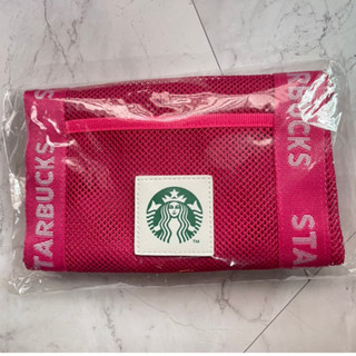 Starbucks Japan 2023 summer Mesh Eco Bag Vivid Pink กระเป๋าตะข่ายสัญชาติญี่ปุ่นสีชมพู มีช่องเยอะ ของใหม่พร้อมส่ง
