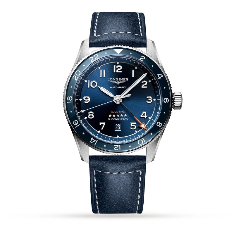 (สินค้าพร้อมส่ง) นาฬิกา​ LONGINES รุ่น​ Spirit Zulu Time รหัส​ L38124932 Blue ของแท้ป้าย​ KINGPOWER