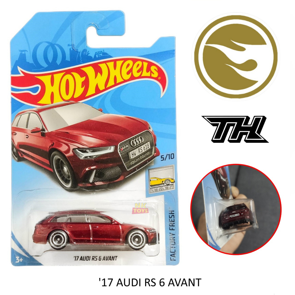 โมเดลรถเหล็ก Hotwheels '17 AUDI RS 6 AVANT ลิขสิทธิ์แท้ ล้อยาง STH ( SUPER TREASURE HUNT ) Hot wheels