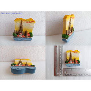 คนรักการท่องเที่ยวเมืองไทย "Wat Arun (yellow)" Perfect gift for travelers to Thailand, magnet model for Refrigerator