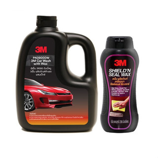 3M แชมพูล้างรถ ผสมแว็กซ์ PN39000W + 3M ผลิตภัณฑ์เคลือบเงาสีรถ ชีลด์ แอนด์ ซีล แวกซ์ 236 ml.