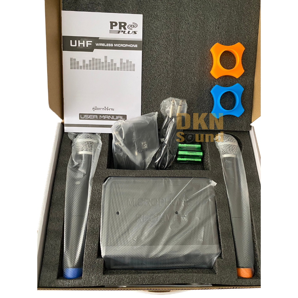 แถมฟรียางกันไมค์กลิ้ง 1 คู่! ไมค์ลอยคู่ รุ่น EU-99 ยี่ห้อ Proplus ระบบ UHF เสียงดี ฟิกซ์ความถี่ ความถี่ใหม่ กสทช.