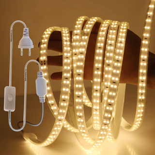 ไฟเส้น แถบไฟ LED ความหนาแน่นสูง ยืดหยุ่น ไฟปีใหม่ 220V ไฟแต่งสวน ไฟติดห้อง เปลี่ยนฟรี ไฟสายยาง 5M/ 10M/15M/20M