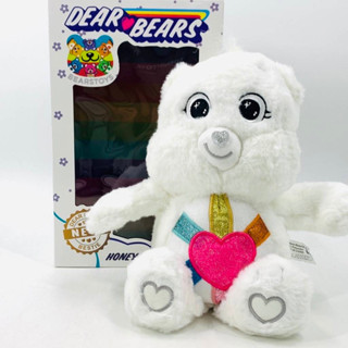 ขายส่ง มีกล่อง ตุ๊กตาหมีแคร์แบร์ 14" 35 cm Dear Bears Carebears Carebear Hopefull Heart สีขาว จมูกกากเพชร