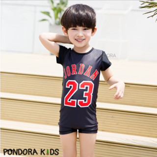 Pondora : Jordan boy black ชุดว่ายน้ำ One piece สำหรับเด็กผู้ชาย