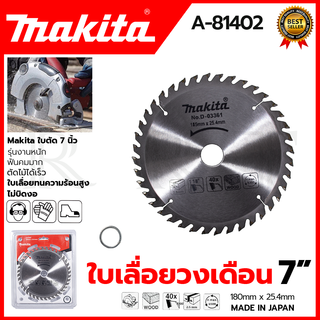 MAKITA ใบเลื่อย 7นิ้ว A-81402 185x25.4mm.40ฟัน รุ่น D-03361