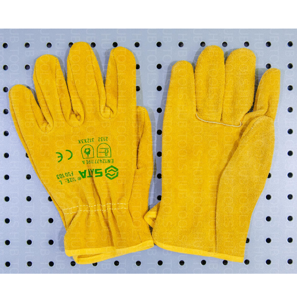 ถุงมือหนัง สั้น (Size L)SATA รุ่น FS0103 ถุงมือช่าง คงคนต่อการสึกหรอ กระชับพอดีมือ
