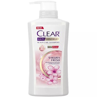 Clear เคลียร์ แชมพู 600ml สูตรขจัดรังแค ซากุระเฟรช สีชมพู เนื้อเจล