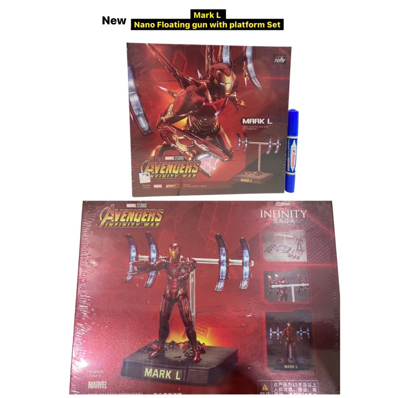 (พร้อมส่งในไทย)ZD TOYS IRON MAN MK 50 Ver. 2.0 + LED Energy Displacer Sentries 1/10 scale PVC Action Figure 18 cm