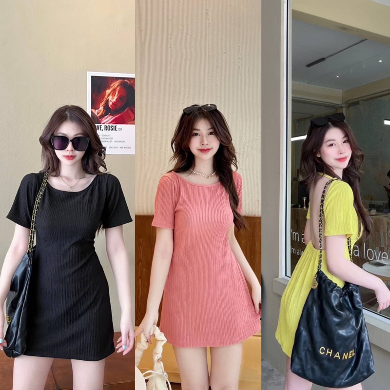 เดรสเปิดหลัง Summer mini dress